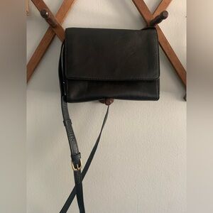 Rachel Roy Black Leather Crossbody Purse